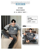 Men's Winter Pajamas Men's Sports Suit Homewear Pajamas Youth Clothes Y2K Casual Wear Full Man Tracksuit Workout Set Bathrobe