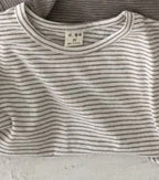 Baby Boy Stripe Shirt Summer Casual Short Bat Sleeve Kids Shirt