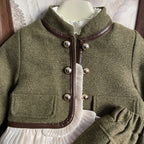 Girls Sets New Autumn and Winter Clothing Korean Children Temperament Top Coat Solid Color Skirt Two Piece Childrens Sets