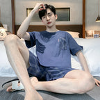 Men Pajamas Short Sleeve Shorts