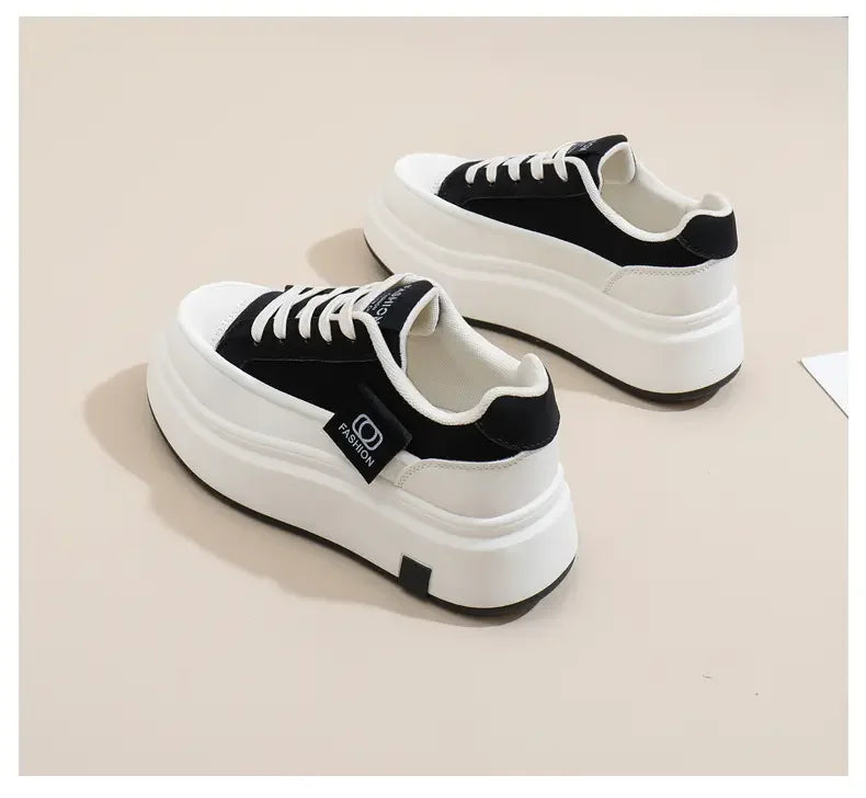 Shoes for Women Autumn Trend New Woman Flats Shoes Chunky Lace-up Soft-sole Casual Sneakers Female Vulcanized Shoe Walking Shoe