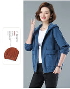 Corduroy Short Coat 5XL Women's 2025 Spring Autumn New Korean Loose Solid Hooded Jacket Fashion Casual Female Zipper Coat Tops