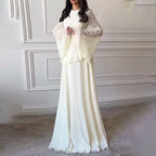 Robes for Woman Elegant O Neck Solid Ruffles Party Pleated Dress Spring Autumn Flare Sleeve Tie-up Slim Female Clothing Vestidos