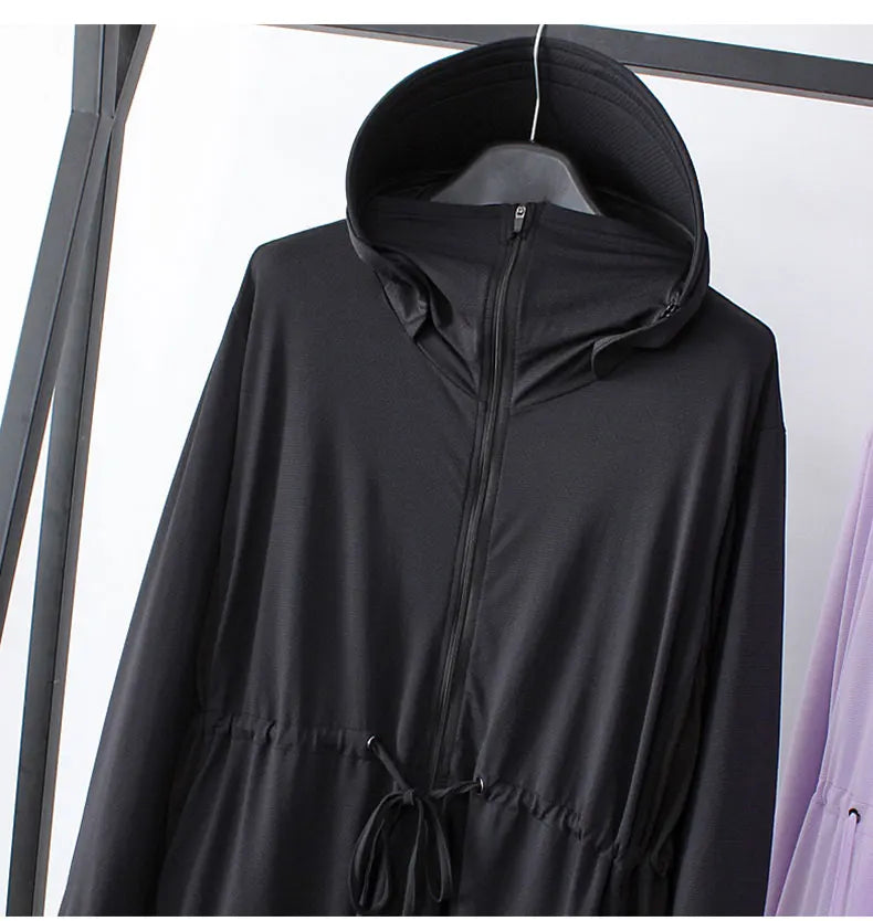 UV Protection Thin Breathable Sun-Proof  Cycling Coat Ice Silk Sunscreen Hoodies Long Sleeve Summer Ice Silk Sunscreen Clothing