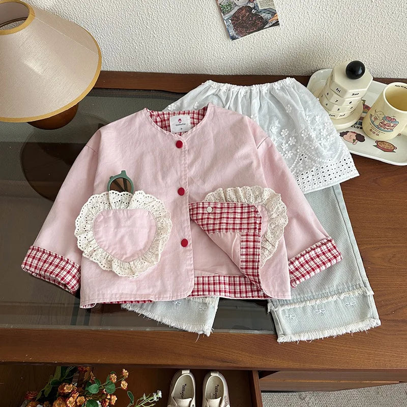 Girls' Windbreaker Jacket Spring Autumn 2025 New Style Children's Little Girl Western Korean Version Spring Clothing Baby Top