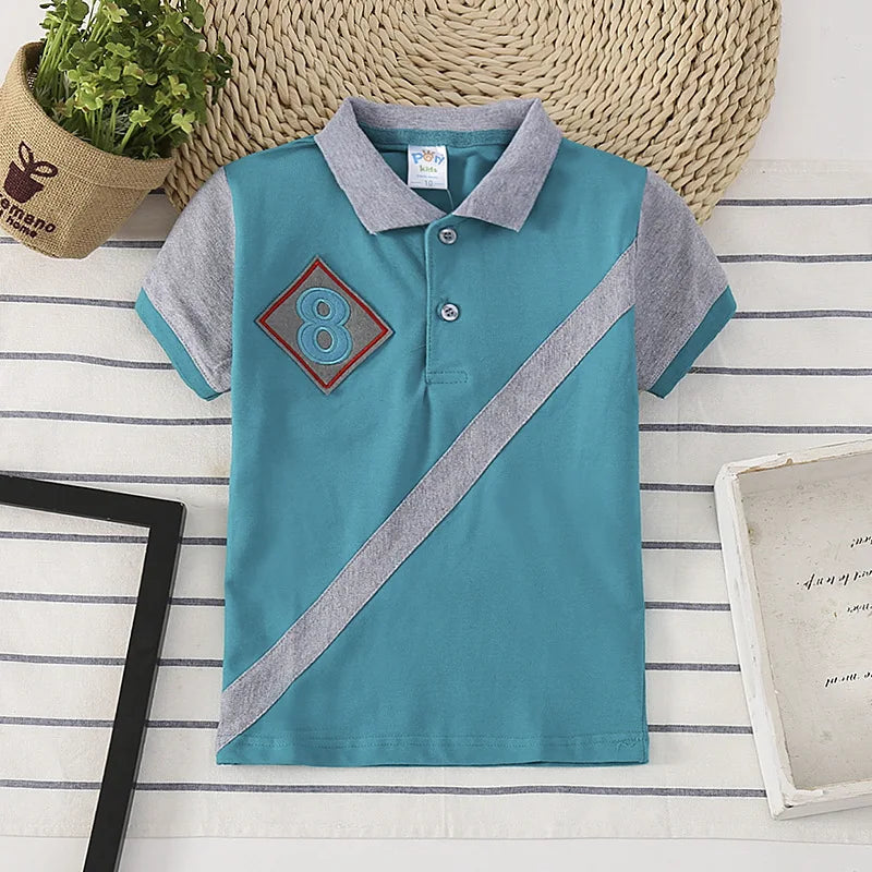Boys Polo Shirts Short Sleeve Kids Shirt for Boys Collar Tees Fashion Baby Boys Girls Shirts 2-16 Years Children Clothes Tops