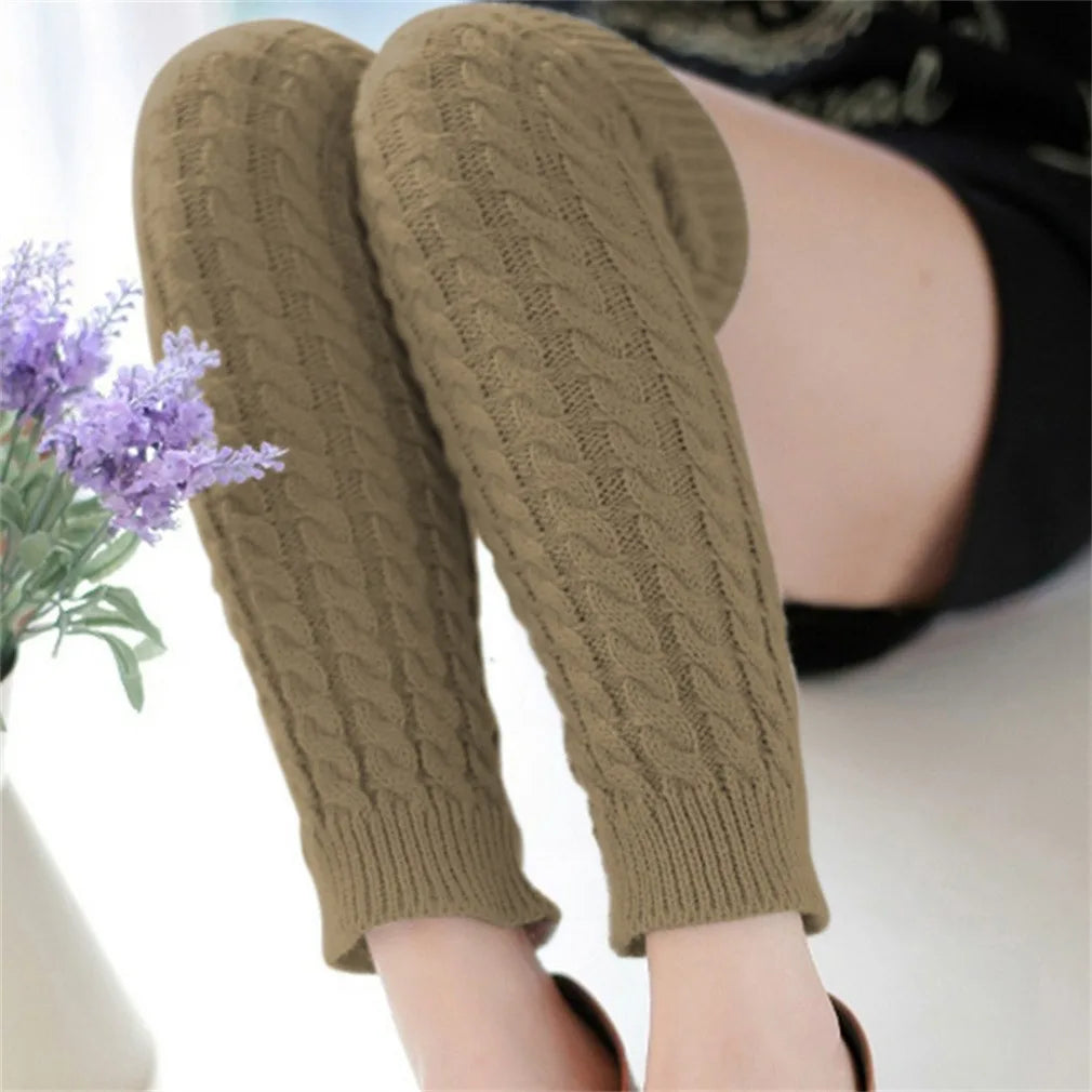 New Women Autumn And Winter Legwarmers Kapron Hemp Flowers Kneepad Leg Warmer Female Girls Pile Heap Socks Sports Safety
