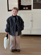 Girls Coat 2025 Winter New Thick Design Plush Stand Up Collar Jacket Daily Casual Versatile Temperament Warm and Comfortable