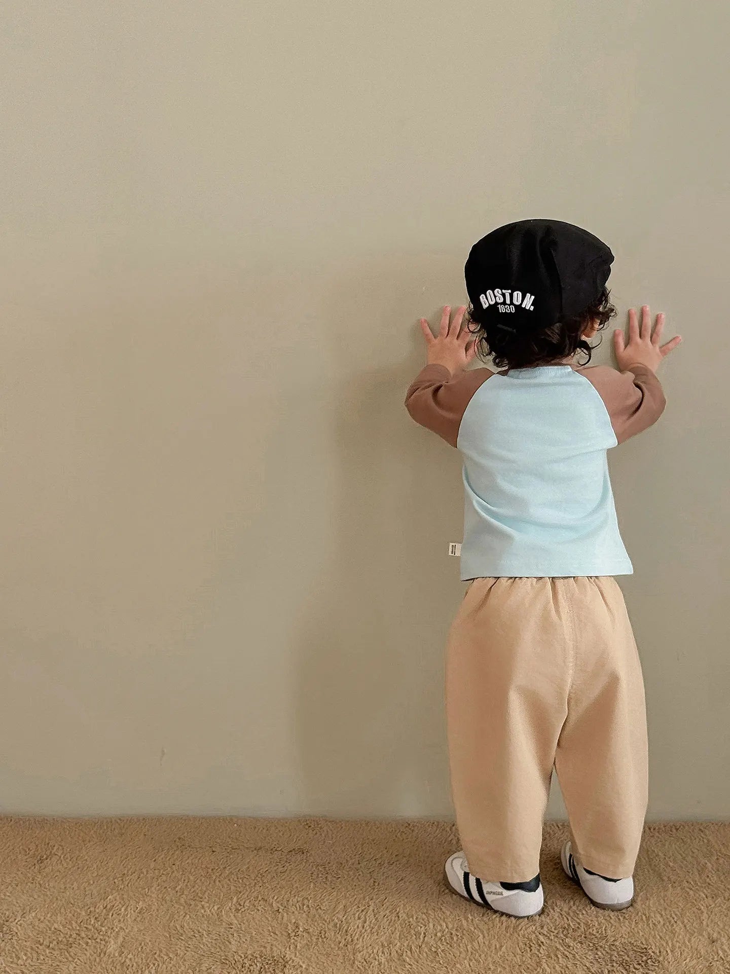 2025 Fall New Toddler Kids Pants Cotton Cartoon Embroidered Harem Pants Baby Boy Casual Striped Denim Baggy Trousers