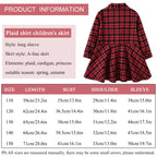 Girl's Shirt,Long Sleeve Girls Checked Dress,Fashion Sweet Teens Blouse,Lapel Letter Print Children's Plaid Tops,Princess Dress