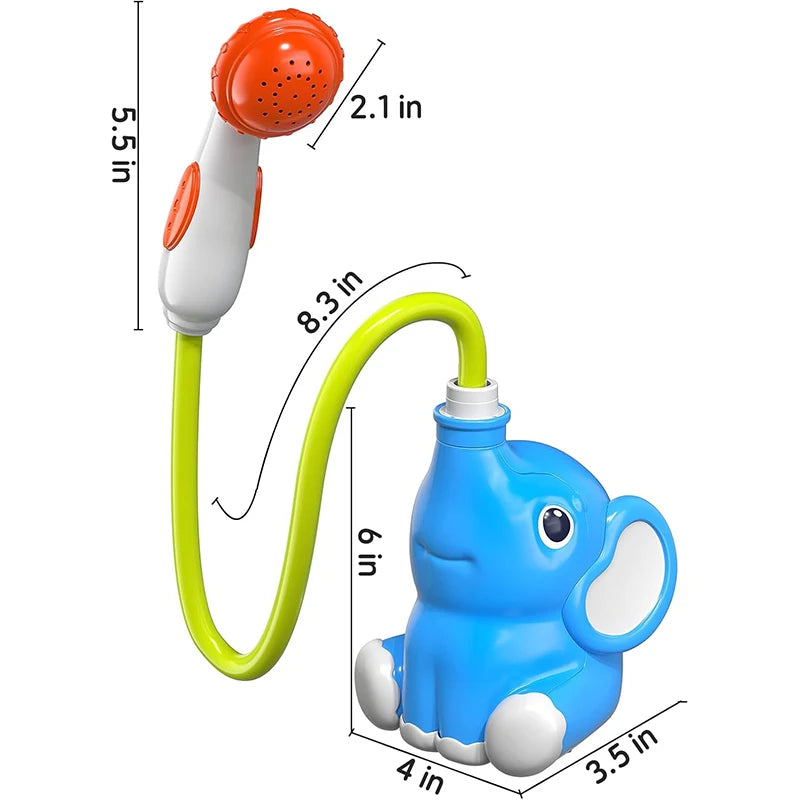 Baby Bath Shower Head Toys for Kids Ages 2-4, Bath Toys for Infants with Elephant Water Pump for Kids 3-5, Kids Bath Toys