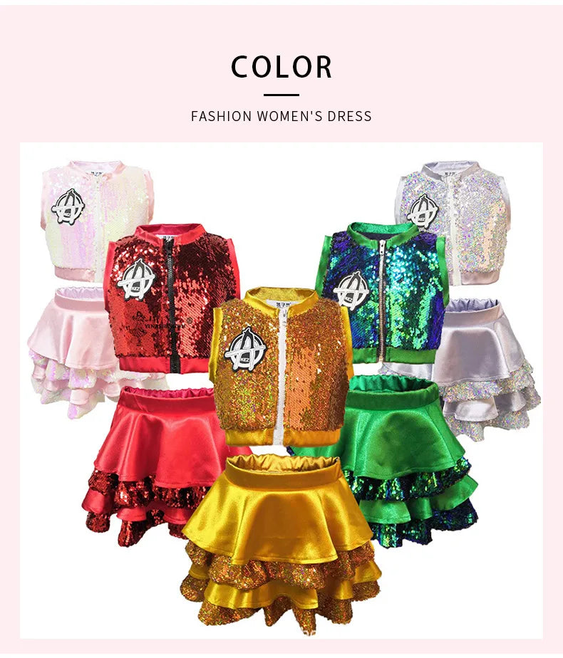 Children's Day Children's Performance Costumes Jazz Dance Sequins Modern Dance Street Dance Costumes Girls Performance Clothing