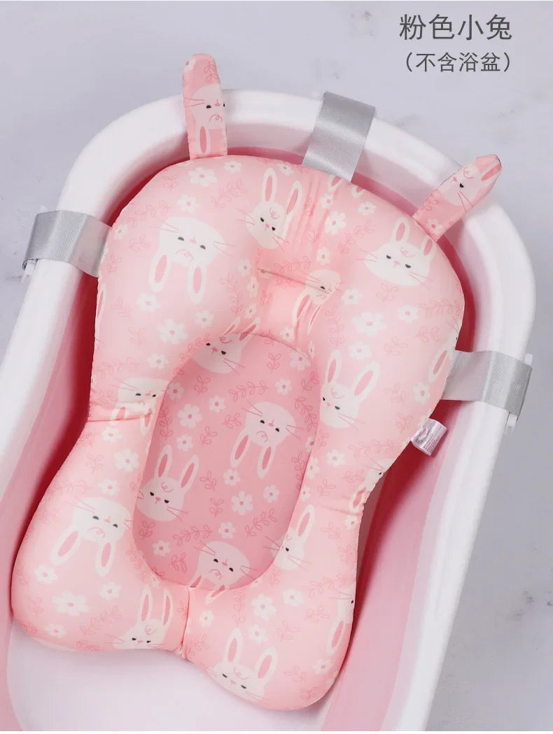 Baby Shower Bath Tub Pad Non-Slip Newborn Bathtub Mat Safety Nursing Foldable Support Comfort Body Cushion Mat Pillow Cartoon
