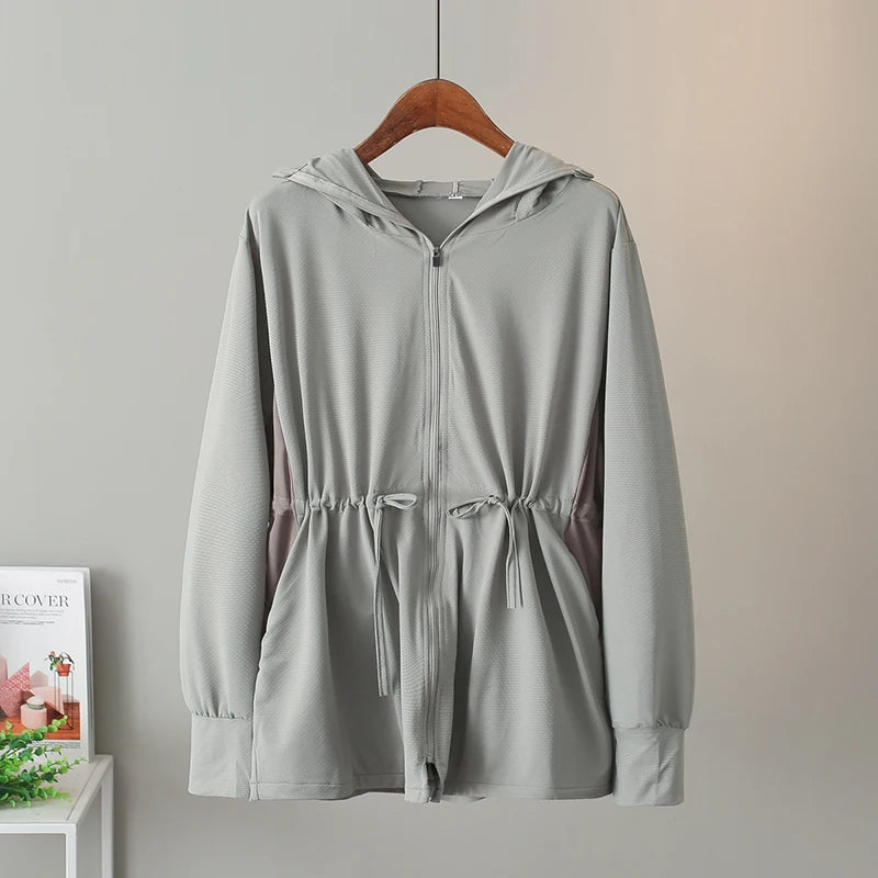 UV Protection Thin Breathable Sun-Proof  Cycling Coat Ice Silk Sunscreen Hoodies Long Sleeve Summer Ice Silk Sunscreen Clothing