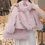 Girls' Winter Embroidery Chinese Style Clothing Set 2026 New Chinese Style Children's Fashion Coat Half Skirt 2-Piece Set LI638