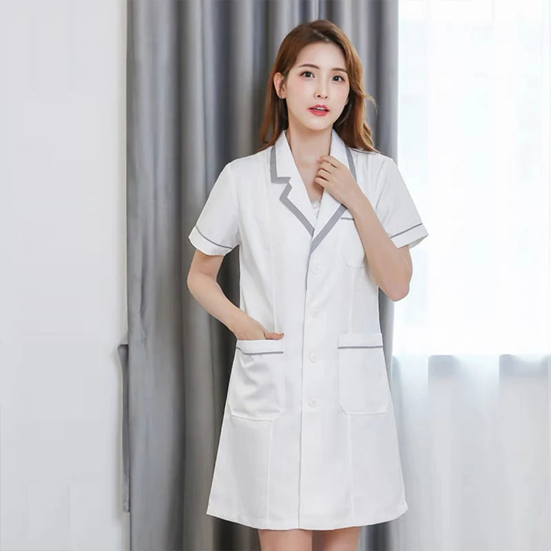Beauty Salon Beautician Overalls Hairdressing Spa Massage Therapist Health Work Uniform Nail Salon Long / Short Sleeves Coats