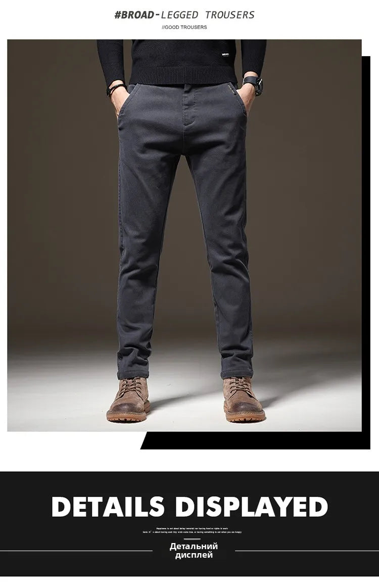 Fall High-End Casual Pants Men's Wear-Resistant Versatile Busin West Pants Trendy Loose Straight Long Pants for Men
