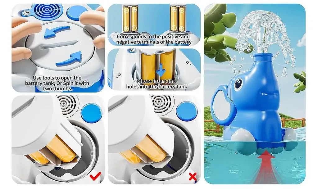 Baby Bath Shower Head Toys for Kids Ages 2-4, Bath Toys for Infants with Elephant Water Pump for Kids 3-5, Kids Bath Toys