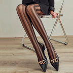 Lingerie Striped Tights Women Sexy Lace Mesh Fishnet Stockings Women Pantyhose Female Hosiery Sexy Slim Women Tights Pantyhose