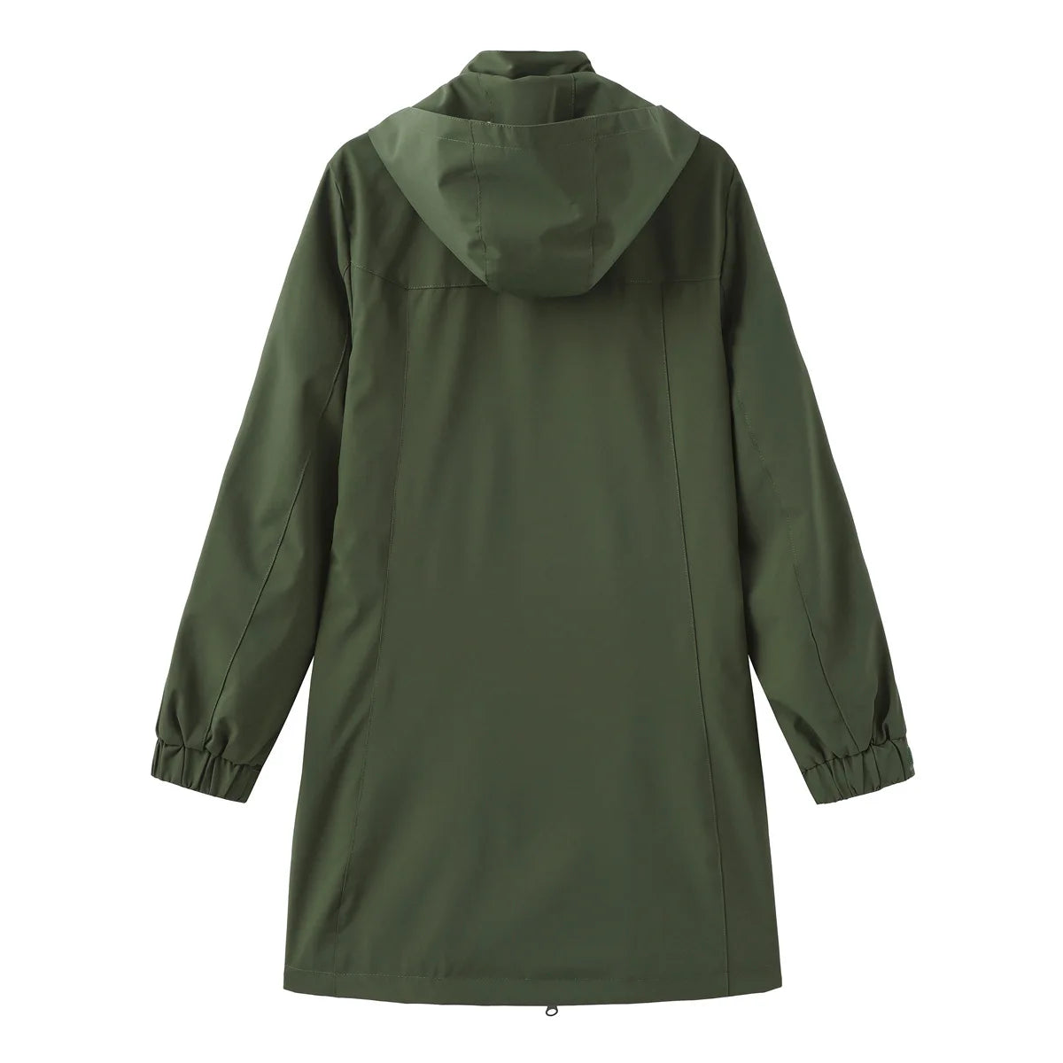 Spring Autumn Women's Solid Color Long Sleeve Lightweight Trench Coat with Detachable Hood Water-Repellent Windbreaker
