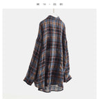 High-Quality Custom-Made Fabrics, Very Limited Quantity ~ Women's Plaid Long-Sleeve Shirt with Polo Collar, Casual Slim-Fit Loose Top, New Autumn 2025 Model