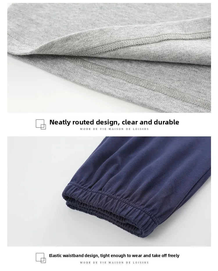 Fashion Lounge Pajamas Sets Men's Spring New Long-sleeved Tops with Trousers Cotton Homewear Comfort Simple Sleepwear Two Pieces