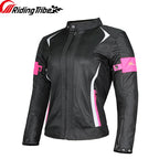 Woman Lady Girl Motorcycle Jacket Summer Breathable Motorbike Armor Coat with 5pcs Protective Pads and Waterproof Liner JK-52