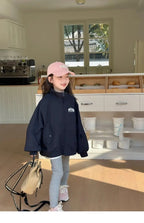 Girl's Fashion Spring Autumn Navy Coat Letter Print Jacket Casual Clothes for Teenagers 4-14Y Windbreaker Girls Children's Top