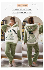 Couples Pajamas Women Men Winter Thicken Pyjamas Sleepwear
