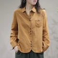 Women's Shirt Spring and Autumn Casual Literary Retro Cotton Fashion Versatile Fashionable Top