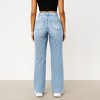 Wide-Leg Jeans Women Light Blue High-Waisted