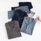 100% Cotton Men Pajamas, Thick sleepwear Long sleeved long pants for men pajamas Sleepwear 2 Piece Set Men Nightwear Loungewear