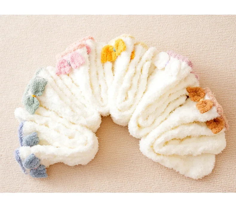 Kids Leg Warmers Baby Stockings Winter Fleece Floor Socks Coral Velvet Socks Leg Warmers Baby Knee Socks Baby Accessories