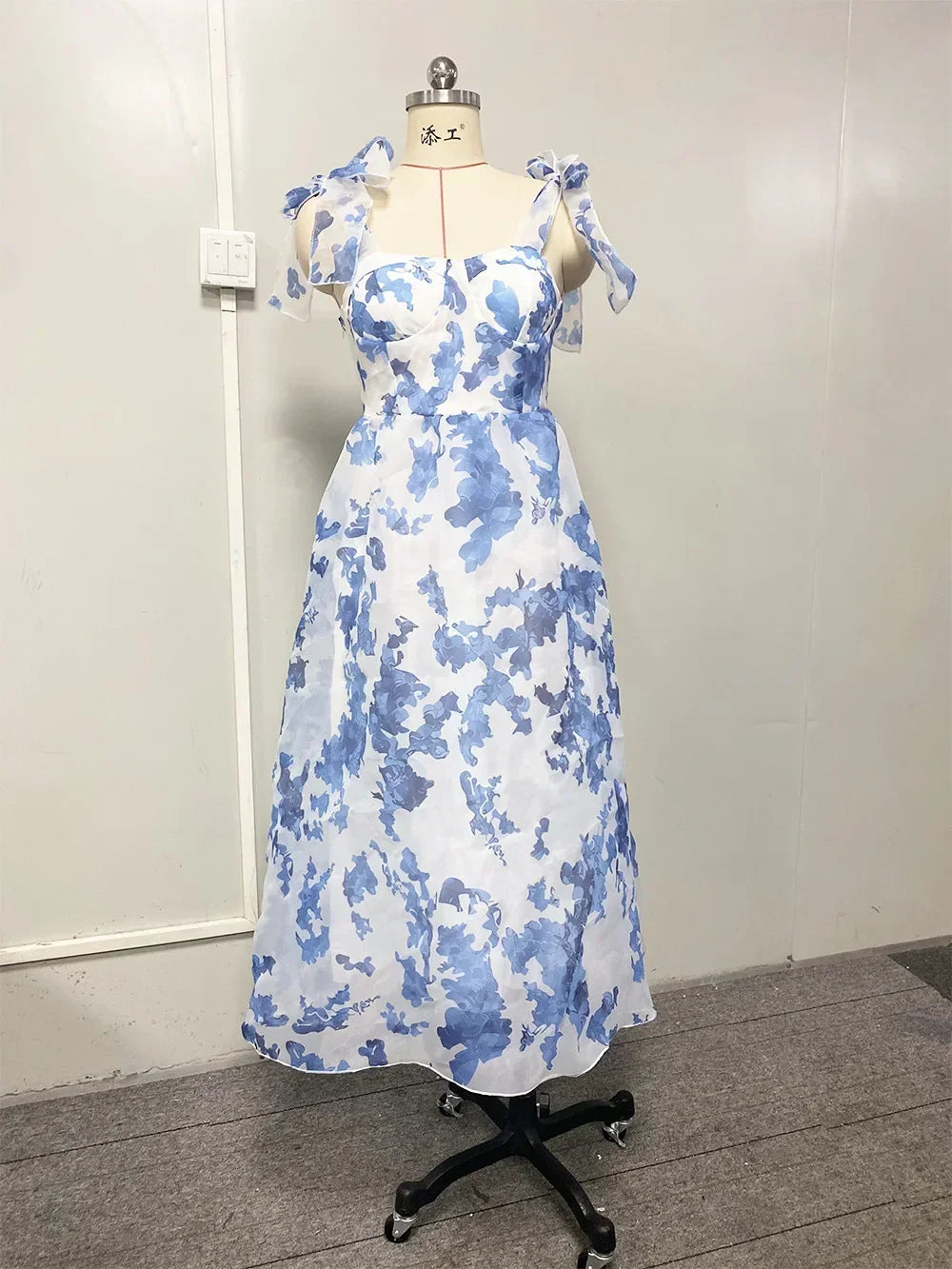 French Super Fairy Holiday Suspender Sleeveless Waist Printed Dress Slim Fit Party Dress for Women Bandage Sweet Ladies Dress