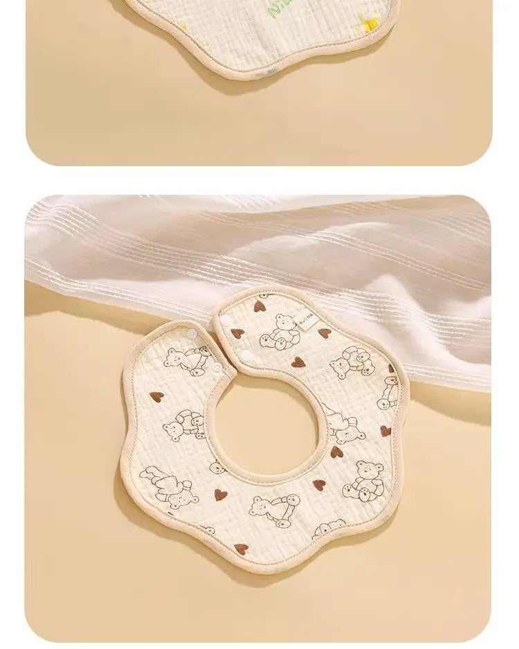 Baby saliva towel cotton bib gauze newborn waterproof spit milk rotating bib cute bib for boys and girls. baby bibs  baby stuff