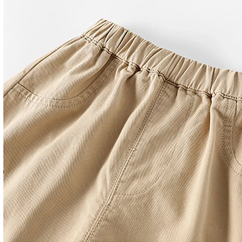 2025 Fall New Toddler Kids Pants Cotton Cartoon Embroidered Harem Pants Baby Boy Casual Striped Denim Baggy Trousers