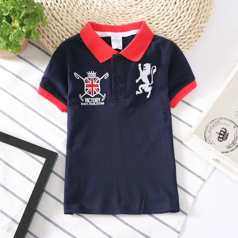 Boys Polo Shirts Short Sleeve Kids Shirt for Boys Collar Tees Fashion Baby Boys Girls Shirts 2-16 Years Children Clothes Tops