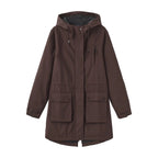 Waterproof Autumn Women's Mountaineering Coat Solid Big Pockets Hooded Loosse Female's Jacket Windproof Thermal outwear For Lady