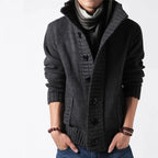 Men Sweater New Autumn Front Button Cardigan Stand Collar Sweaters