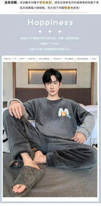 Men's Winter Pajamas Men's Sports Suit Homewear Pajamas Youth Clothes Y2K Casual Wear Full Man Tracksuit Workout Set Bathrobe