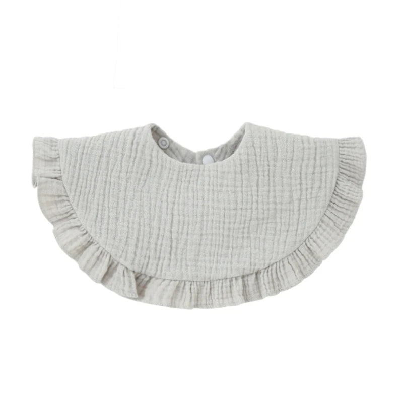 Korean Baby Feeding Drool Bib Ruffle Solid Infants Lace Saliva Towel Soft Cotton Burp Cloth For Newborn Toddler Kids Bibs