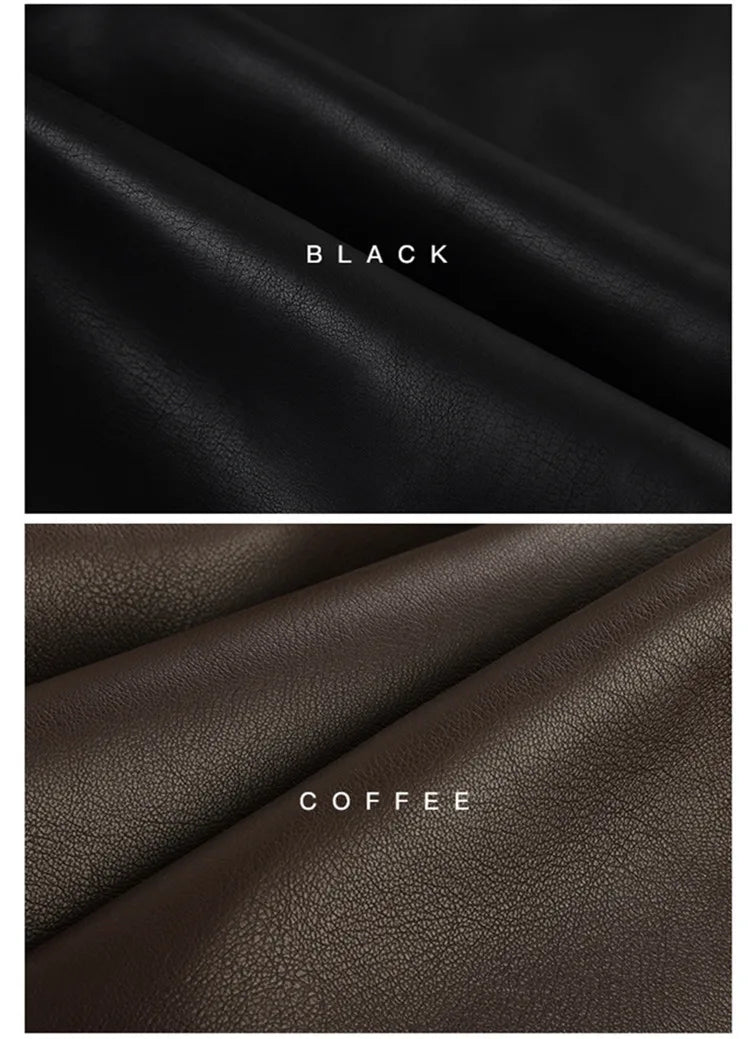 Women Black Brown Soft PU Leather Blazer Shoulder Pads Long Sleeve Single Breasted Loose Casual Jacket Tops Korean Fashion Coat