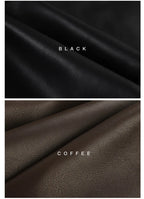 Women Black Brown Soft PU Leather Blazer Shoulder Pads Long Sleeve Single Breasted Loose Casual Jacket Tops Korean Fashion Coat