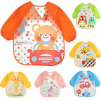 0-3 Years Baby EVA Waterproof Anti-dirty Bib Long Sleeve Strap Coat Dirt Proof Soft Feeding Bib Cute Cartoon Pattern Burp Cloths