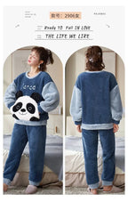 Couples Pajamas Women Men Winter Thicken Pyjamas Sleepwear