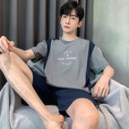 Men Pajamas Short Sleeve Shorts
