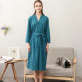 Women Men Pajamas Bathrobe Couples Waffle Bathrobe Cotton Men's Bathrobe