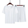 Men's two-piece ice silk pajamas