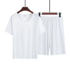 Men's two-piece ice silk pajamas