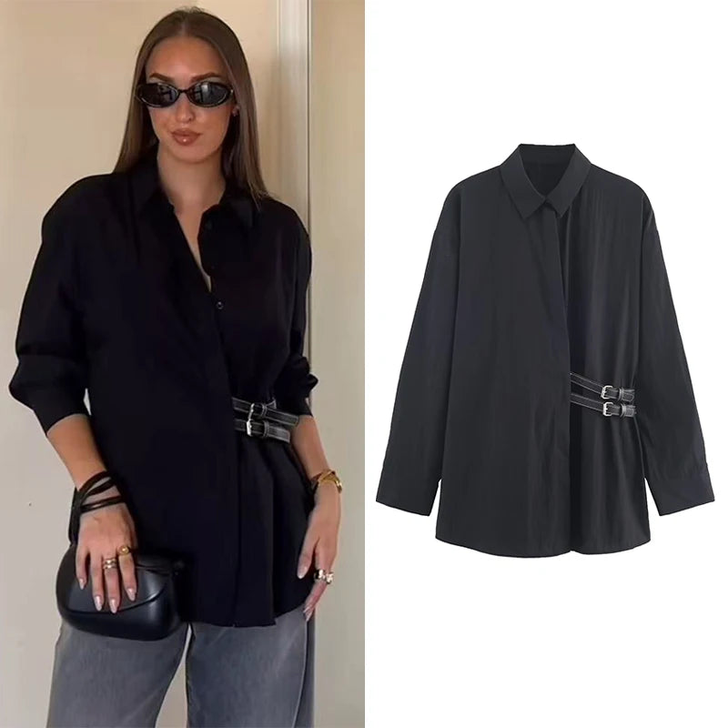 Women Black Shirts for Women Female Fashion Long Sleeve Blouses Women's Casual Shirt